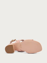 Suede sandals with block heel - Plaster pink | FRAU