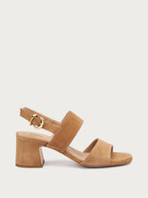 Suede sandals with block heel - Saddle | FRAU