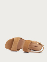 Suede sandals with block heel - Saddle | FRAU