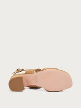 Suede sandals with block heel - Saddle | FRAU