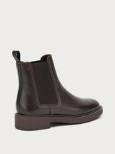 Colour-block leather Chelsea boots - Dark Brown | FRAU