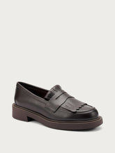 Leather loafers with fringing - Dark Brown | FRAU