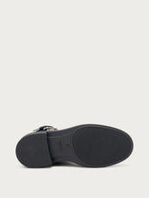 Leather ankle boots with buckle - Black | FRAU