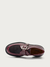 Bimaterial lace-ups with buckle - Bordeaux | FRAU