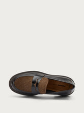 Bi-material loafers - Dark Brown | FRAU