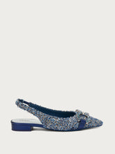 Slingback aus Bouclé mit Schmuckdetail - Golddenim | FRAU