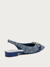 Slingback aus Bouclé mit Schmuckdetail - Golddenim | FRAU