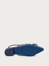 Slingback aus Bouclé mit Schmuckdetail - Golddenim | FRAU
