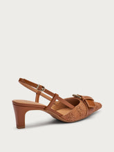 Slingback aus Bast mit Schnalle - Karamell | FRAU