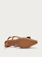 Slingback aus Bast mit Schnalle - Karamell | FRAU