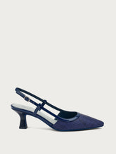 Slingback in rafia - Navy | FRAU