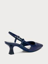Slingback in rafia - Navy | FRAU