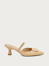 Hautfarbener Slingback aus Bast - Beige | FRAU