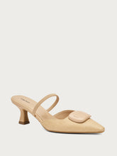 Hautfarbener Slingback aus Bast - Beige | FRAU