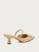 Hautfarbener Slingback aus Bast - Beige | FRAU