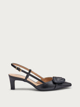 Slingback in pelle con accessorio - Nero | FRAU