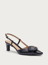 Slingback in pelle con accessorio - Nero | FRAU
