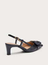 Slingback in pelle con accessorio - Nero | FRAU