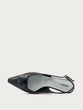 Slingback aus Leder mit Accessoire - Schwarz | FRAU