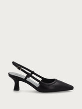 Slingback aus Leder in Nude - Schwarz | FRAU
