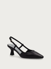 Slingback aus Leder in Nude - Schwarz | FRAU
