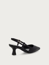Slingback aus Leder in Nude - Schwarz | FRAU