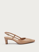 Semi-polished leather slingbacks - Camel | FRAU