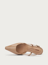 Semi-polished leather slingbacks - Camel | FRAU