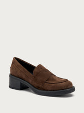 Heeled suede loafers - Cocoa | FRAU