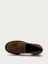 Heeled suede loafers - Cocoa | FRAU