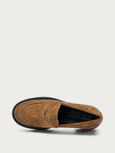 Heeled suede loafers - Light tan | FRAU