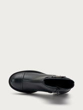 Stivaletti in pelle con tacco largo - Nero | FRAU