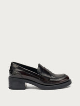Heeled polished leather loafers - Bordeaux | FRAU