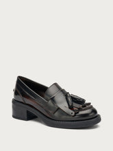Polished leather loafers with tassels - Cocoa | FRAU