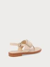 Minimal leather thong sandals - Oyster | FRAU