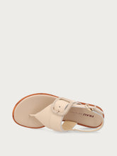 Minimal leather thong sandals - Oyster | FRAU