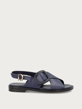 Leather sandals with tonal buckle - Ionian | FRAU