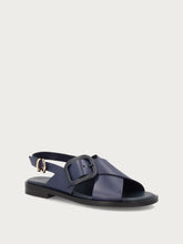 Leather sandals with tonal buckle - Ionian | FRAU