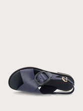 Leather sandals with tonal buckle - Ionian | FRAU
