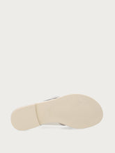 Leather sandals with tonal buckle - Off White | FRAU