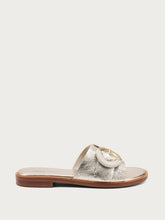 Gold sliders with buckle - Platinum | FRAU