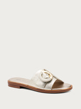 Gold sliders with buckle - Platinum | FRAU