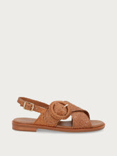 Sandali in pelle intrecciata - Cognac | FRAU