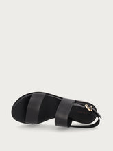 Minimalistische Sandalen aus Leder - Schwarz | FRAU