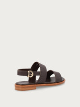 Minimalistische Sandalen aus Leder - Dunkelbraun | FRAU
