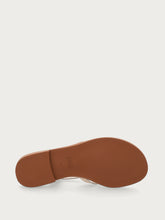 Minimalistische Zehenstegsandalen aus Leder - Auster | FRAU