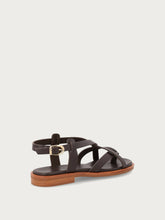 Minimalistische Zehenstegsandalen aus Leder - Dunkelbraun | FRAU