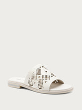 Laser-etched leather sliders - Off-White | FRAU
