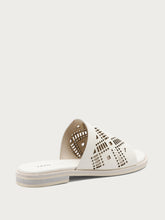 Laser-etched leather sliders - Off-White | FRAU