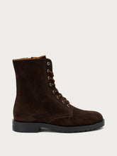 Suede combat boots - Chocolate | FRAU